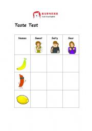 English Worksheet:  taste test