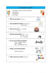 English Worksheet: speaking exercise I introduce myself