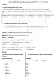 English worksheet: Series of activities for 2MS