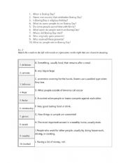 English Worksheet: Boxing Day