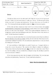 End of term test 1 