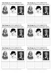 English worksheet: portraits