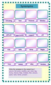 Match the correct synonym