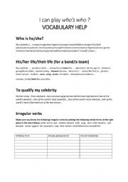 English Worksheet: Playing who is who
