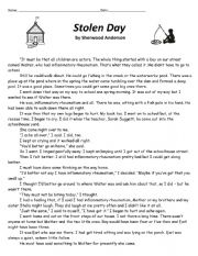 English worksheet: Stolen day by Sherwood Anderson