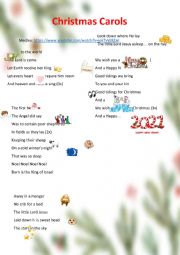 English Worksheet: Christmas Carols - medley