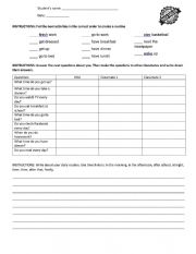 English Worksheet: Daily activities