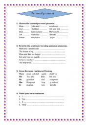 English Worksheet: personal pronoun
