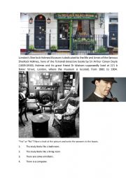 English Worksheet: There is/ are + Sherlock Holmes