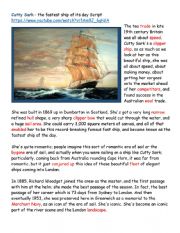 English worksheet: Cutty Sark - The fastest ship of its day