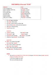 English Worksheet: was were