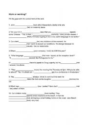 English Worksheet: Present Sipmple vs Present Continuous