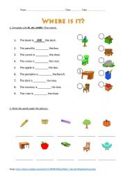 Prepositions in on under