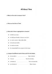 English Worksheet: All About Time