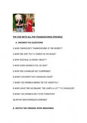 English Worksheet: Episode of friends 