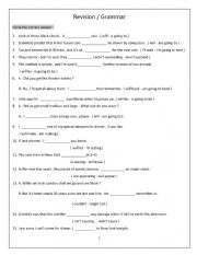 English Worksheet: future tenses and possibilities