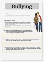 English Worksheet: Bullying