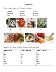English Worksheet: Cooking Verbs and Verb Tenses