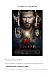 English Worksheet: Describing a Film Poster