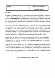 English Worksheet: end term test 4th form