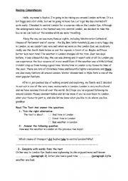 English Worksheet: text 8th form