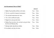 English Worksheet: Peppa Pig and musical instruments