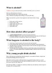 English Worksheet: Alcohol