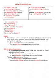 English Worksheet: The Past Continuous Tense
