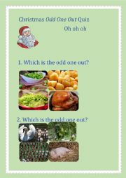 English Worksheet: Christmas Odd One Out Quiz