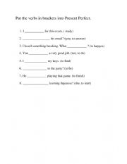 English Worksheet: Present Perfect exercise