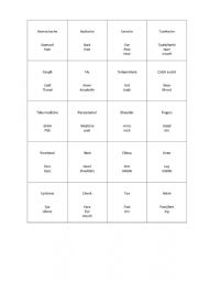 English Worksheet: taboo health, parts of body, illnesses