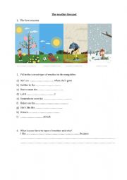 English Worksheet: The weather forecast 