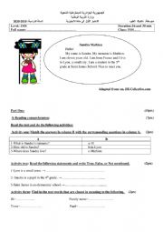 English Worksheet: 1 MS EXAM