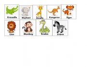 English Worksheet: Zoo animals vocabulary pictures