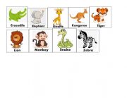 Zoo animals vocabulary pictures