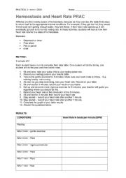 Homeostasis Practical task