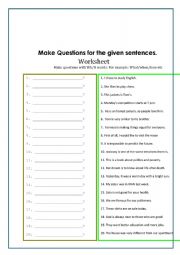 English Worksheet: Wh/H words Questions