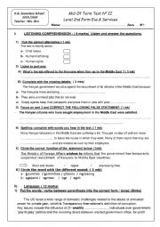 English Worksheet: Test listening comprehension 2nd form