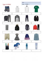 English Worksheet: Clothes