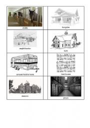 English Worksheet: Go Fish - Buildings Part I