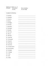 English Worksheet: Agent Nouns