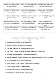English Worksheet: superlatives