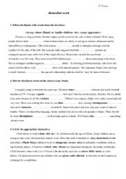 English Worksheet: remedial work