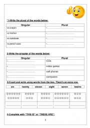 English Worksheet: 1st form review unit 3 let�s go 