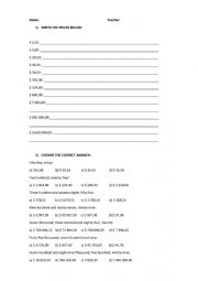 English Worksheet: Prices