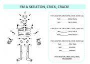 English Worksheet: I�m a skeleton song