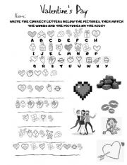 English Worksheet: VALENTINE�S DAY CRYPTOGRAM