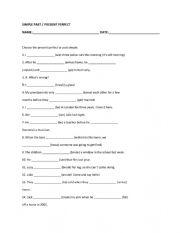 English Worksheet: Simple Past and Present Perfect