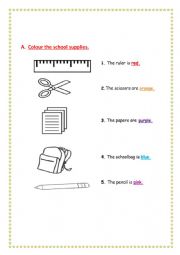 English Worksheet: classroom subjects