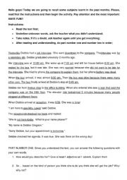 English Worksheet: SIMPLE PAST  - rewrite text